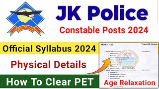 JK Police Constable Syllabus 2024  JKSSB Constable Syllabus 2024  JK Police Age Limit 2024 [upl. by Angus677]