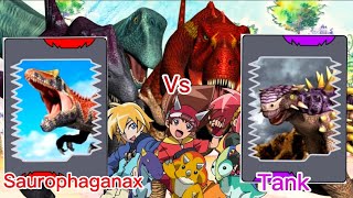 Saurophaganax vs Saichania Tank Dinosaur King [upl. by Undis]