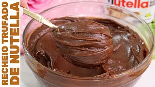 RECHEIO TRUFADO DE NUTELLA SUPER CREMOSO E ESTRUTURADO  Com chocolate perfeito para bolos e doces [upl. by Vincelette]