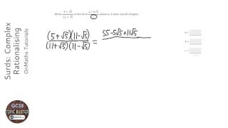 Surds Complex Rationalising Grade 9  OnMaths GCSE Maths Revision [upl. by Troth]