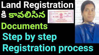 Required documents for land registration and step by step Registration process telugu [upl. by Airla]