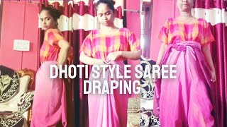 Dhoti style saree draping  saree draping  low waist saree sareedrape dhotistylesaree lowwaist [upl. by Perseus]