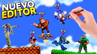 Este Nuevo editor de Niveles tiene Online Multiplayer y 21 personajes 😲 Sonic Mario Megaman [upl. by Aekim]