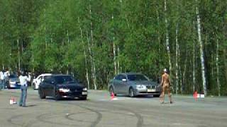 BMW 545 VS Mitsubishi Lancer Evo IX [upl. by Ecirtac]