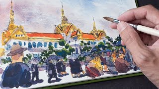 Thai Grand Palace Sketch Timelapse [upl. by Richart]