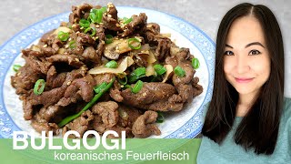 REZEPT Bulgogi  Rindfleisch mit Zwiebeln  koreanisches Feuerfleisch selber kochen [upl. by Burnham]