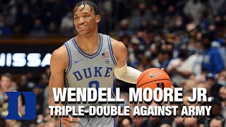 Wendell Moore Jr Records Dukes 5th TripleDouble In School History [upl. by Nafis65]