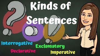 KINDS OF SENTENCES Declarative Imperative Interrogative Exclamatory [upl. by Vijnas]