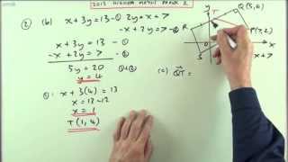 2013 SQA Higher Maths paper 2 no2 Equations of lines [upl. by Cliffes]