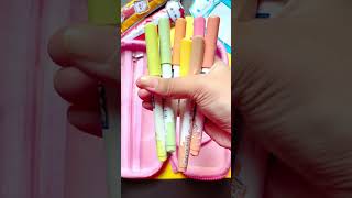 Filling my unicorn pencil case with colourful stationery asmr shorts viral stationery pencilbox [upl. by Alsworth]