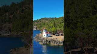 Aerial Tour of Lime Kiln Lighthouse  San Juan Island Washington [upl. by Aicinad370]