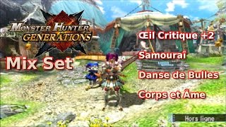 【Monster Hunter Generations】 Armure mix set épéiste Guilde 6★ [upl. by Lertnek]