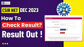 How To Check CSIR NET Result CSIR NET Dec 2023 [upl. by Cris]