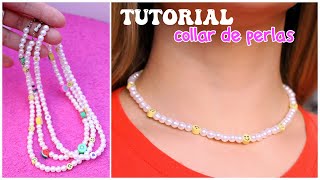 COMO HACER UN COLLAR DE PERLAS💗 Haz tu propia bisutería paso a paso [upl. by Mahau]