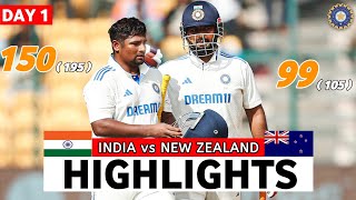 India vs New Zealand 2nd Test Day 1 Highlights 2024  IND vs NZ 2nd Test Day 1 Highlights 2024 [upl. by Ardnu679]