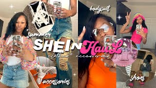 HUGE SUMMER SHEIN HAUL 💓☆ bodysuits shoes accessories etc [upl. by Aynad]