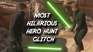 2 Lukes in Hero Hunt Glitch  Star Wars Battlefront [upl. by Nylrad]