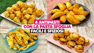 4 idee con la pasta sfoglia sfiziose e saporite perfette per lantipasto delle feste di Natale [upl. by Tris]