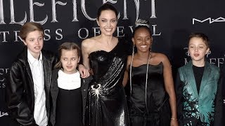 Angelina Jolie With Her Kids “Maleficent Mistress of Evil” World Premiere Red Carpet [upl. by Kcirrek]