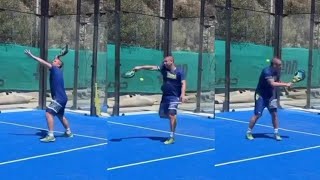 IL DISTRUTTIVO ALLENAMENTO DI ANTONIO CASSANO A PADEL INSIEME AL SUO PARTNER [upl. by Piderit]