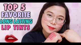 MY TOP 5 FAVORITE LONGLASTING LIP TINTS  MUSTHAVE [upl. by Sitra453]