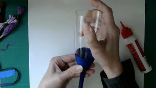 Silk thread decorated wine glass  How to decorate a champagne glass [upl. by Loveridge]