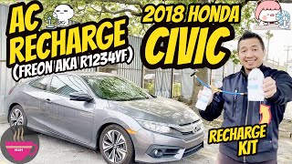 How to AC Recharge 2018 Honda Civic Check Recall First [upl. by Kylah390]