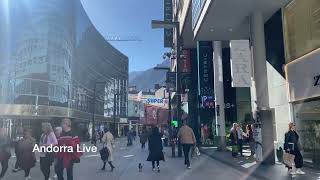 🇦🇩 WALKING TOUR through the HEART OF ANDORRA LA VELLA AVENUE MERITXELL and the shopping area 4K [upl. by Laniger]