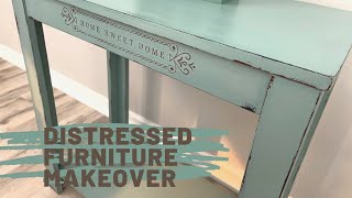 Distressed Furniture Makeover  Tips on wet distressing chalk painted furniture [upl. by Odlanyar]