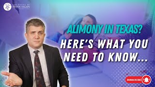 Alimony in Texas What Do You Need to Know [upl. by Alexine]