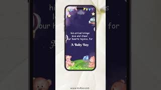 Baby Birth Announcement Invitation Video  Digital birth video announcement  Invito AI  1073 [upl. by Rame]