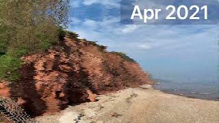 East cliff Sidmouth Devon Cliff erosion 201322 time lapse [upl. by Ardnasirhc216]