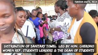 DISTRIBUTION OF SANITARIES during LADIES DAY at Kitale National Polytechnic KNP MEDIA [upl. by Bartel]