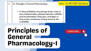 Principles of Geneal Pharmacology  Pharmacology drug Pharmacokinetics Pharmacodynamics  NCISM [upl. by Aitrop]