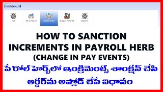 HOW TO SANCTION INCREMENTS IN PAYROLL HERB [upl. by Audra606]