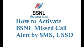 BSNL MISSED CALL ALERT How to enable missed call message alert when bsnl mobile is not reachable [upl. by Adivad]