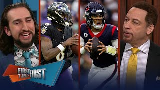 Ravens vs Texans How much pressure is on Lamar Jackson  NFL  FIRST THINGS FIRST [upl. by Buine]