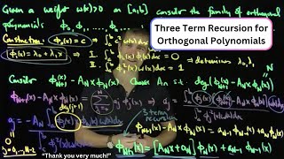 Three Term Recursions for Orthogonal Polynomials [upl. by Noek]