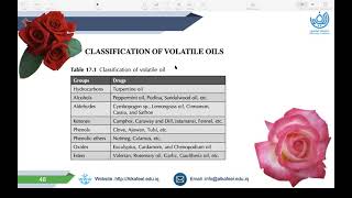 Pharmacognosy Theory Lecture  volatile oils شرح [upl. by Anuahsed]