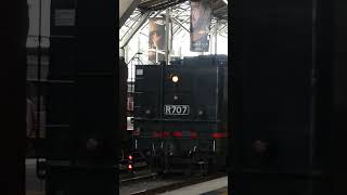 Historical Steam train at Melbourne Southern Cross station music train choochoo old steam [upl. by Orlina]