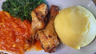 FUNGE COM FRANGO FRITO E MOLHO DE TOMATERECEITAS DA BENELGA [upl. by Lyrak]