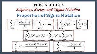 Sigma Notation Properties of Sigma Notation precalculus sequence series summation sigma [upl. by Noffihc]