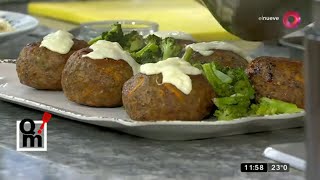 Receta de hoy Pan de carne con puré y aros de cebolla [upl. by Faber]