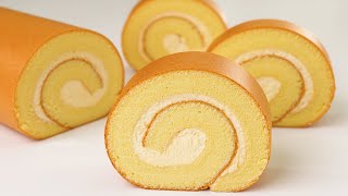 The Easiest and Best Taste Vanilla Swiss Cake Roll Recipe Melt in your mouth Very soft and creamy [upl. by Dowling227]