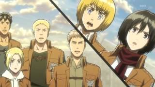 Shingeki no Kyojin Episode 8 Titan Fight Scene [upl. by Olnek]