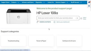 How To Download amp Install Hp Laser 103a  107a 108a printer Driver Step by Step in hindi hpprinter [upl. by Bartie]