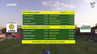 CSA T20 Challenge  DP World Lions vs Hollywoodbets Dolphins [upl. by Aremihc137]