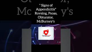 Signs of Acute Appendicitis ROVSING PSOAS OBTURATOR McBurneys TOACS OSCE [upl. by Ahsilahk]