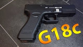 Softair G18C AEP  Unboxing Review und Schusstest [upl. by Idorb]