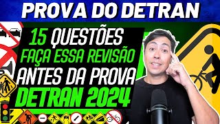 LEGISLAÇÃO DE TRÂNSITO  SIMULADO DE 15 QUESTÕES DO DETRAN 2024  REVISÃO DE PROVA DO DETRAN 2024 [upl. by Onifur]